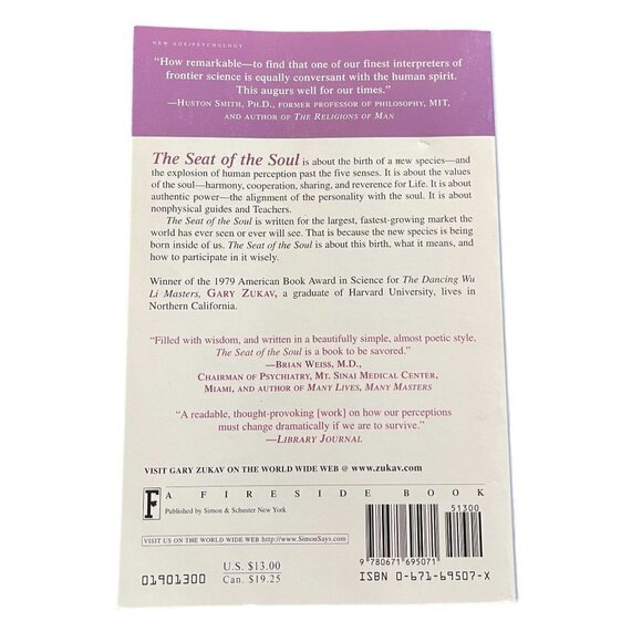 The Seat of the Soul by Gary Zukav Paperback 1989 Values of The Soul - Picture 2 of 5